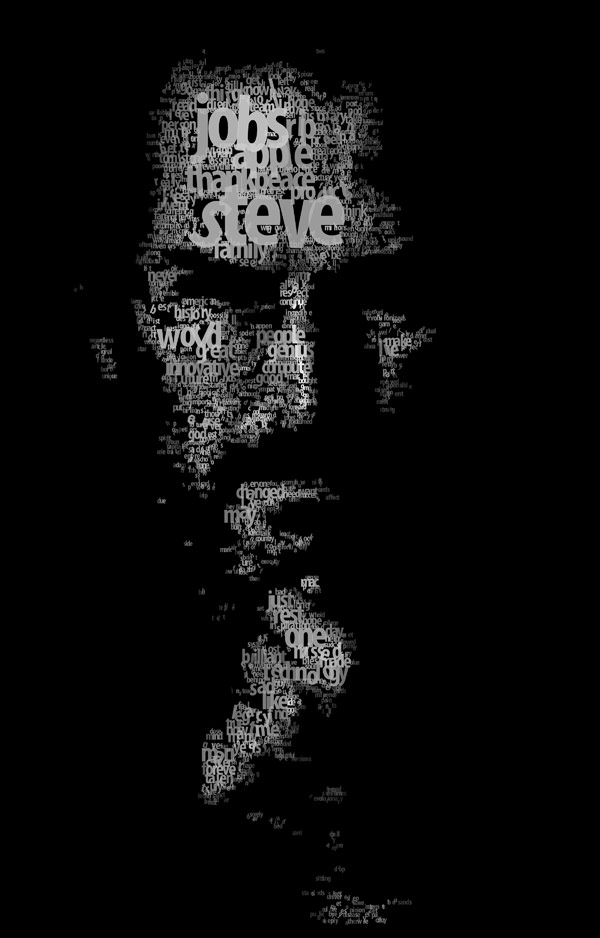 Steave Jobs - portret typograficzny